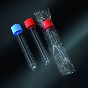 Σωληναρια πλαστικα (PS) 10ml 100Χ16mm με στρογγυλο πυθμενα & βιδωτο πωμα Αποστειρωμενα