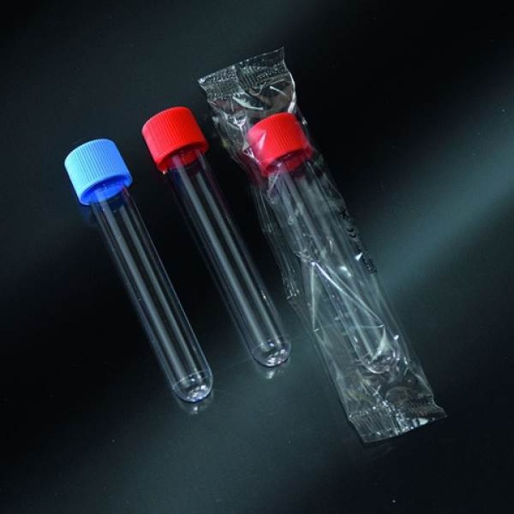 Σωληναρια πλαστικα (PS) 10ml 100Χ16mm με στρογγυλο πυθμενα & βιδωτο πωμα Αποστειρωμενα