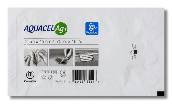 Επιθεμα Υδροινωδες με Αργυρο Aquacel Extra AG Ribbon 2cm X 45cm Κορδονι Convatec 413571 1Τεμ.
