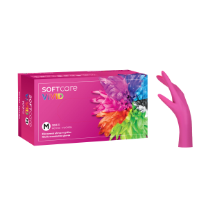 Γαντια Νιτριλιου Χωρις πουδρα Vivid Soft Care Φούξια Small 100 Τεμαχιων