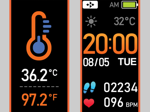 Fitband Plus Activity Tracker με Παλμογραφο μαυρο Gima 27237