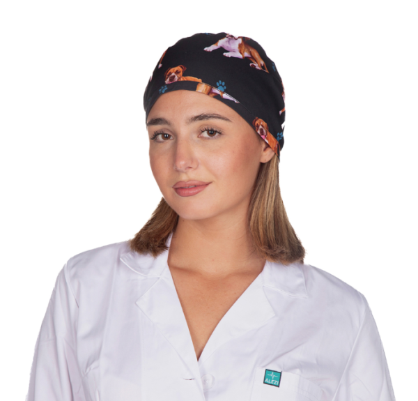 Καπελο Υφασματινο Stretch Χειρουργειου Unisex One Size Σκυλακια 2