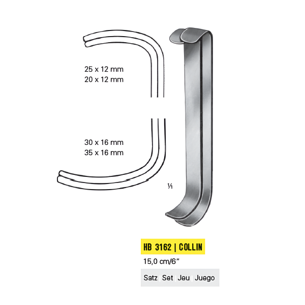 Αγκιστρα Τραυματων Collin 15cm 6'' HB3162 Hebu