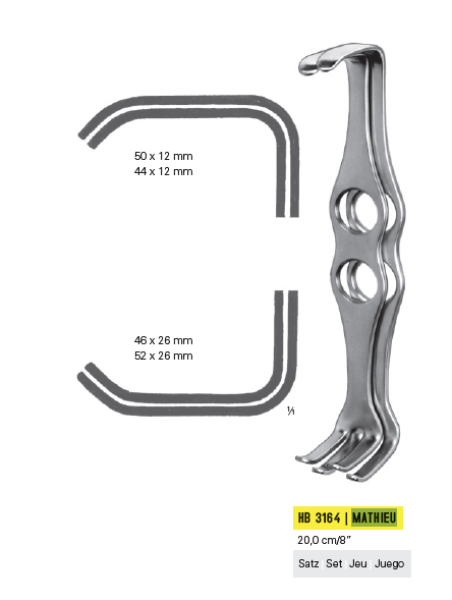 Αγκιστρα Τραυματων Mathieu 20cm 8'' HB3164 Hebu