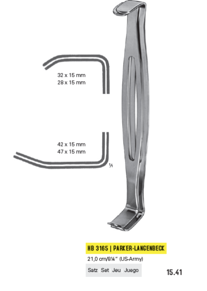 Αγκιστρα Τραυματων Parker-Langenbeck 21cm 8 1/4'' HB3165 Hebu