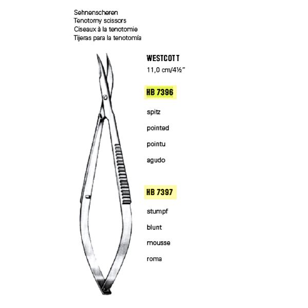 Ψαλιδι Οφθαλμολογικο Τενοτομης Αμβλυ Westcott 11cm x 4 1/2