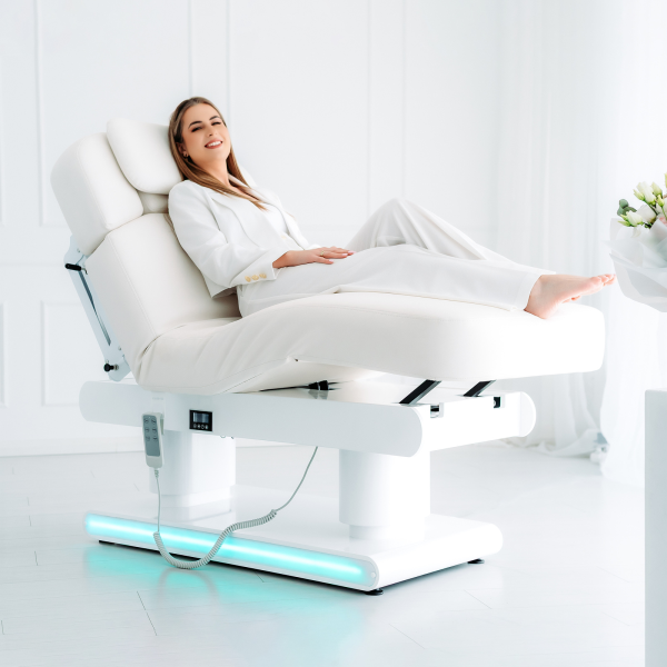 Ηλεκτρικo κρεβατι Αισθητικης Spa Θερμαινομενο Πολυτελες Habys Eterna Gentle Flex ρυθμιζομενου υψους 62 - 87cm με 4 μοτερ Λευκο
