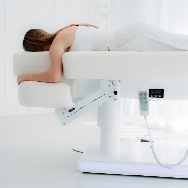 Ηλεκτρικo κρεβατι Αισθητικης Spa Θερμαινομενο Πολυτελες Habys Eterna Gentle Flex ρυθμιζομενου υψους 62 - 87cm με 4 μοτερ Λευκο