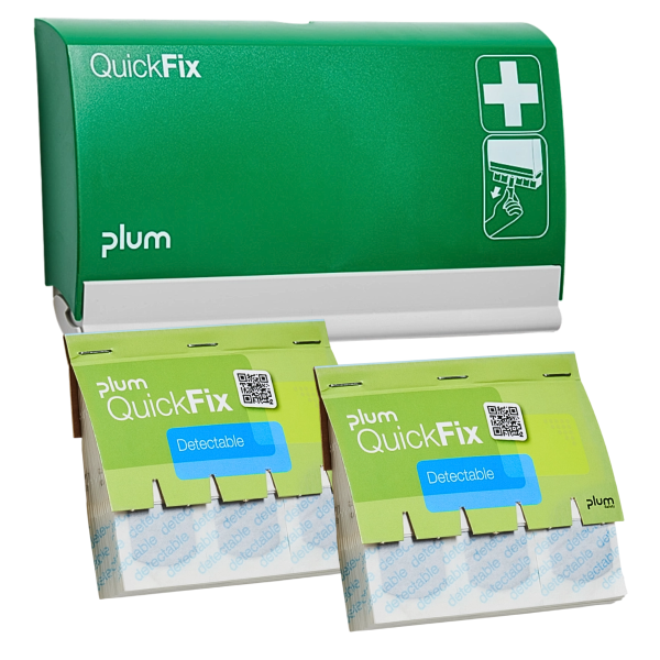 Επιθεματα Τραυματων Εστιατοριου Μπλε QuickFix 72 x 25 mm 45τεμ 2 συσκ. Plum 5513 + ΔΩΡΕΑΝ μια Επιτοιχια βαση (Dispenser)
