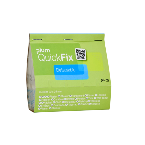 Επιθεματα Τραυματων Εστιατοριου Μπλε QuickFix 72 x 25 mm 45τεμ 2 συσκ. Plum 5513 + ΔΩΡΕΑΝ μια Επιτοιχια βαση (Dispenser)