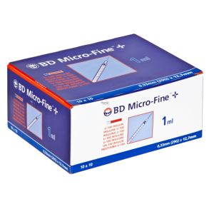 Συριγγα ινσουλινης αποστειρωμενη BD Micro fine 1ml με βελονα 29G X 12.7mm 100Τεμ. 324827 Συριγγα ινσουλινης αποστειρωμενη BD Micro fine 1ml με βελονα 29G X 12.7mm 100Τεμ. 324827